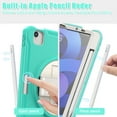 thumbnail image 2 of ELEHOLD Case for iPad Air (M2) 11 inch (2024) / iPad Air 4 & 5 10.9 Inch (2020/2022) / iPad Pro 11 2022, Military Grade Shockproof Silicone Protector with Pencil Holder+ Rotating Stand,Mint, 2 of 7