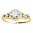 thumbnail image 2 of Aonejewelry 0.75 Ct Halo Diamond Engagement Ring 14K Solid Yellow Gold, 2 of 4