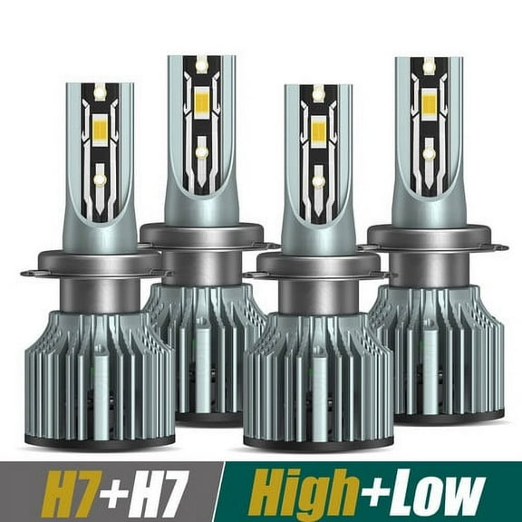 For Hyundai Santa Fe 2007 2008 2009 2017 2018 4pcs Bright H7 LED Headlight High Low Beam Bulbs White