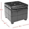 thumbnail image 4 of Safavieh Pouf de Rangement en Cuir Touffeté William en Noir, 4 of 5