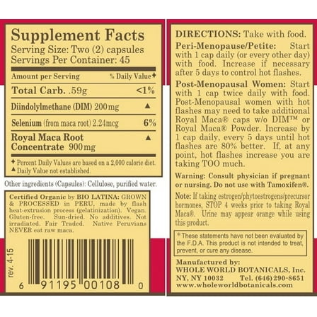 Royal Maca® Plus with DIM for Women, Vegetarian Capsules, 500mg (90 ct.)