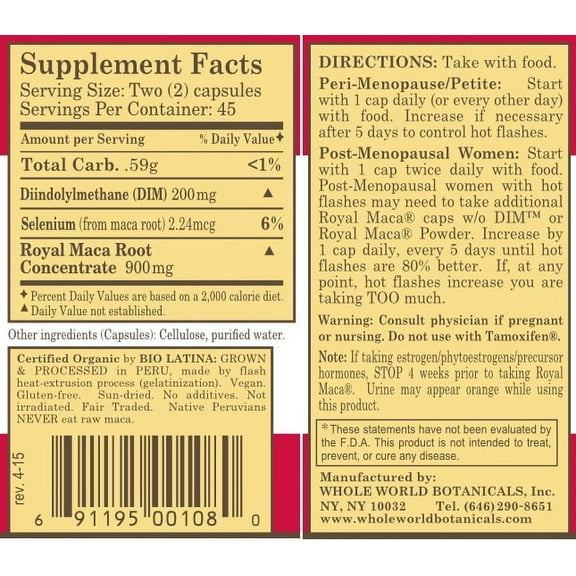 Royal Maca® Plus with DIM for Women, Vegetarian Capsules, 500mg (90 ct.)