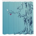 thumbnail image 3 of Ambesonne Nature Shower Curtain, Tree with Hearts Leaves, 69"Wx84"L, Turquoise, 3 of 3