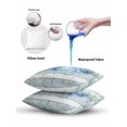 thumbnail image 6 of Outdoor Pillows Waterproof, Blue Spring Floral Throw Pillows with Inserts Included, Summer Botanical Hydrangeas Eucalyptus Indoor Outdoor Decorative Lumbar Pillow for Bed/Couch/Patio 16"x16", 1Pcs, 6 of 8