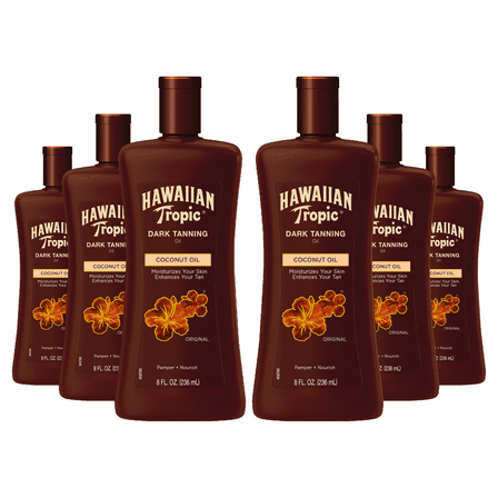 Hawaiian Tropic Dark Tanning Oil - 8 Ounces (Pack of 6)