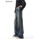 thumbnail image 4 of Duomofu-pantalones vaqueros de cintura alta para mujer, Vaqueros Vintage ajustados con botones, básicos americanos, sencillos e informales, a la moda, y holgados S-XL, otoño, 4 of 5