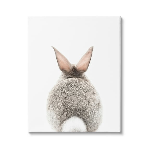 Stupell Industries Rabbit Tail on White Animals & Insects Painting Gallery Wrapped Canvas Print Wall Art, 16 x 20