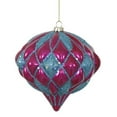 thumbnail image 3 of Vickerman 5.7" Red and White Matte/Glitter Diamond Onion Christmas Ornament, 3 of 7