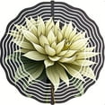 thumbnail image 2 of Stylized Cream Flower Metal Wind Spinner with Radiating Lines - Elegant Garden Decor for Yard and Outdoor Spaces, 2 of 6
