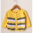 thumbnail image 1 of Woonie Handmade Full Sleeves Self Design Sweater For Kids-Yellow & Grey, 1 of 3