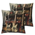 thumbnail image 2 of Acheng Decorative Throw Pillow Covers Pillow Covers for Sofa Guitar Bass Music Musical Instruments Couch Throw Pillow Cases Square Cushion Case for Living Room Cushion Cover,2 Pcs White, 2 of 6