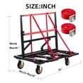 thumbnail image 3 of LuckyNote Folding Drywall Dolly with 4x6" Casters, 2000 lbs Load Capacity, Expandable Deck & Back Frame, Portable Panel Cart with 2 Tie-Down Straps, Black, 3 of 18