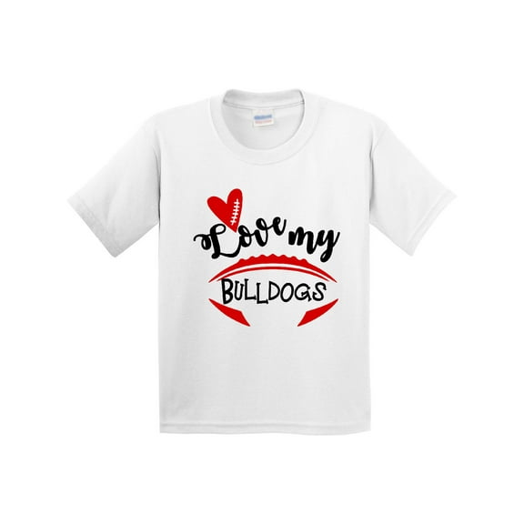Inktastic Love My Bulldogs Football Youth T-Shirt