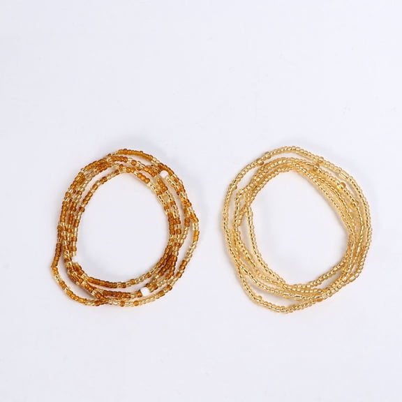 KONTONTY Handmade Coffee Waist Chain Bead Glass Material Waist Jewelry for Dance Party Decoration