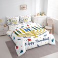 thumbnail image 3 of Feelyou Hanukkah Menorah Twin Bedding Sets 7-Piece for Teen, Merry Christmas Bedding Comforter Set, Happy Chanukah Theme Reversible Sheet Sets, Breathable Home Decor, 3 of 7