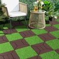 thumbnail image 3 of 44Pcs Interlocking Patio Deck Tiles, 12 x 12in, Waterproof Floor Tiles for Porch, Poolside, Balcony, Backyard, Red Brown, 3 of 9