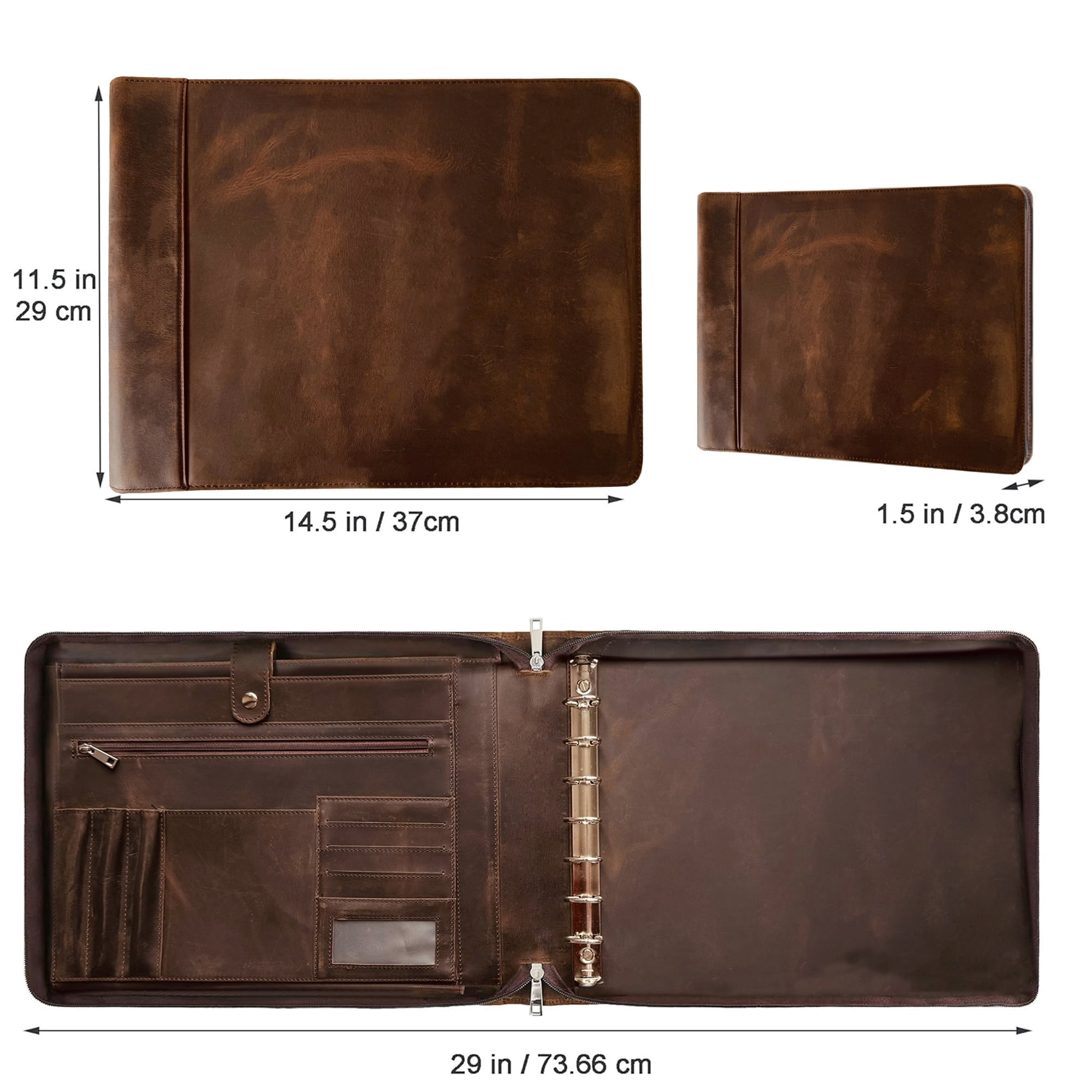 7 Ring Check Binder for Business Checks, Checkbook Binder with Zipper for 3-up Business Checks,Personalized Check Book Portfolio for 9 x 13 inch Sheets 600 Check, Check Holders for Men/Women
