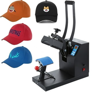 Baseball Cap Heat Press Machine Clamshell Design Rigid Steel Frame Curved Hat Press Digital LCD Timer and Temperature Control, Yellow