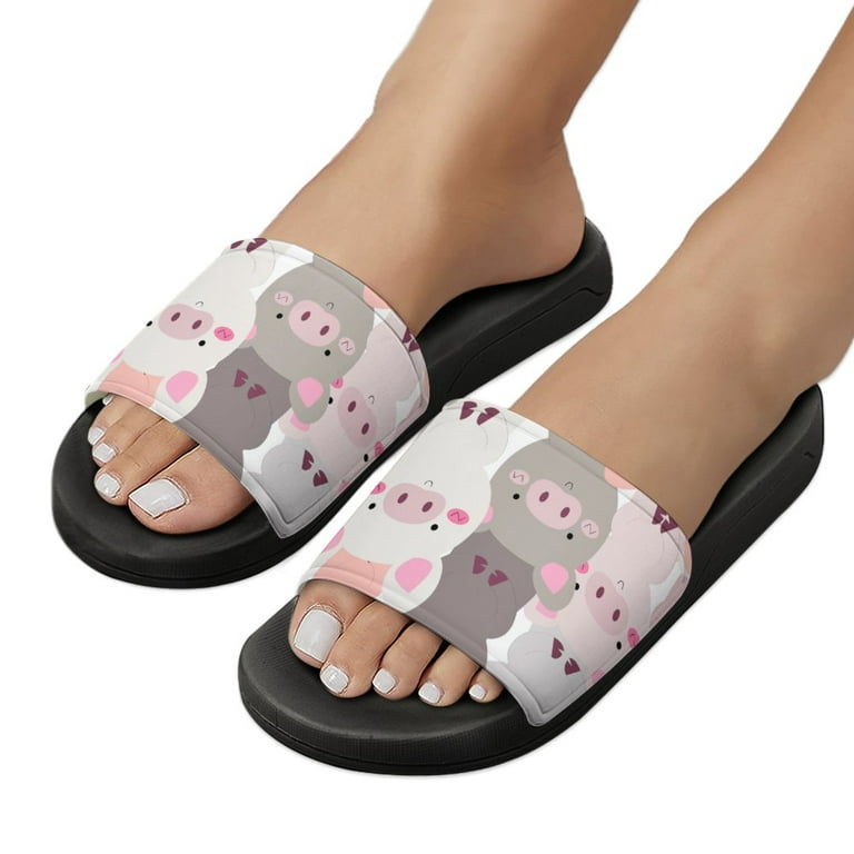 GZHJMY Stylish Slides for Women Men, Cute Cartoon Pig Soft