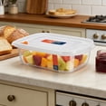 thumbnail image 4 of Clear Rectangular Plastic Food Storage Containers with Lids, Stackable Kitchen Pantry Organizers for Snacks Grains, 2 Sizes, 2-Pack, 4 of 6