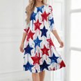 thumbnail image 5 of BOMYJESK Maxi Dresses for Women American Flag Floral Beach Long Dresses 4th Of July Summer Dresses Independence Day Art Print Elegant Classy Evening Dress for Party Light Blue M, 5 of 7