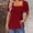 Red, variant on SNKSDGM Easter Shirts Plus Size Tops for Women Summer Casual Summer Vest Loose Pleated Square Neck Short Sleeve Top Curved Hem Loose Large Size Women's Top Plus Size Tops for Women 3/4 Sleeve Cotton