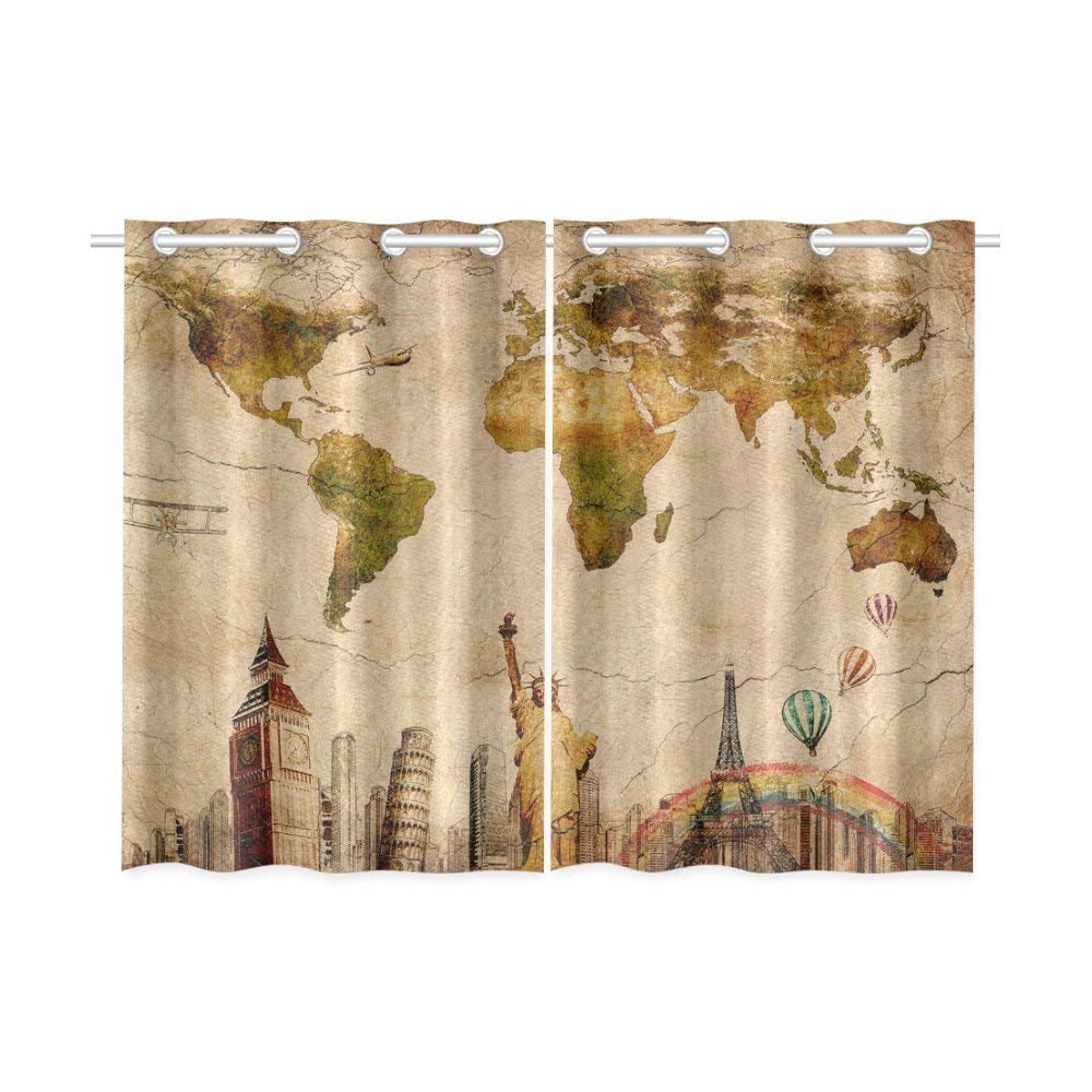 CADecor European Landmarks Travel Window Kitchen Curtain
