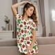 thumbnail image 3 of Fotbe Strawberry Bata de Dormir para Mujer con Estampado, Camisón de Algodón de Manga Corta, Ropa de Dormir Casual, 3 of 6