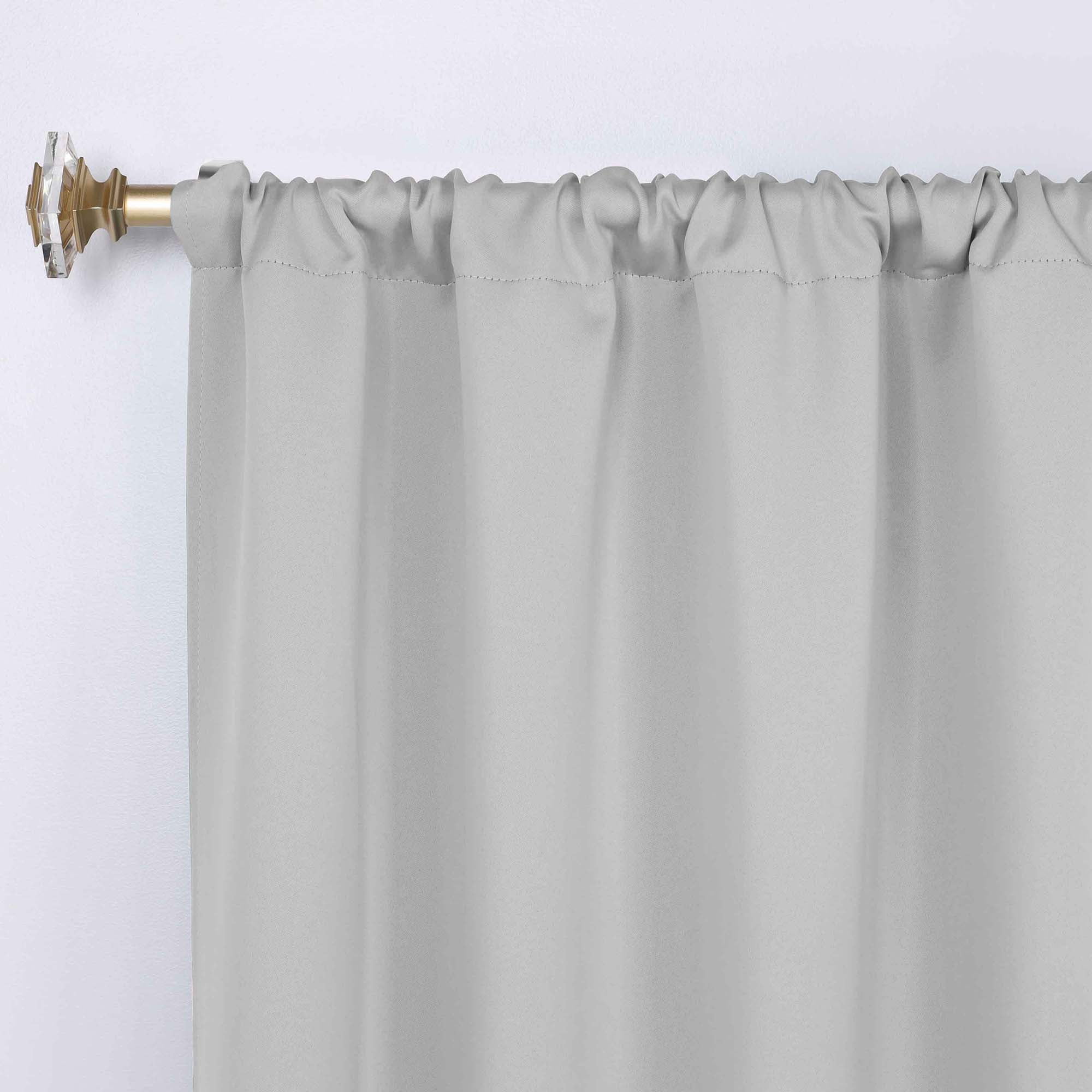 Superior Blackout Solid Light Filtering Rod pocket Curtain Panel Set, 36" x 63", Marshmellow
