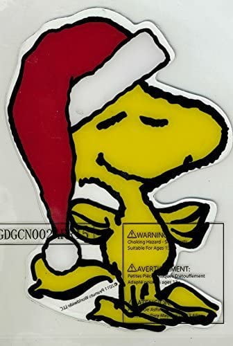 CHRISTMAS Peanuts WOODSTOCK  Window Gel Cling NIP 