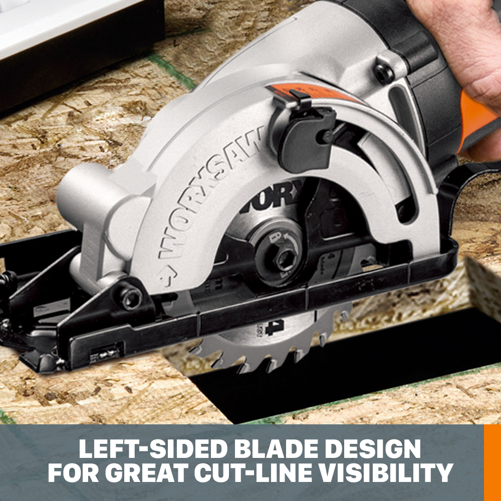 WORX WX523L 20 Volt Power Share 3.375 Inch Worxsaw Compact Circular Saw Tool - image 5 of 7