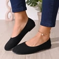 thumbnail image 6 of Gpaecead Women's Flat Shoes Round Toe Flocked Fabric Soft Sole Slip On Comfort Shoes For Casual Work Home Black, 6 of 8