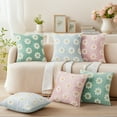 thumbnail image 6 of Unique Bargains Velvet Daisy Embroidery Pillow Covers Set of 2 Pink 18" x 18", 6 of 7