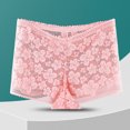 thumbnail image 2 of Ankola Sexy High Waist Lace Boyshorts Underwear for Women Sheer Mesh Panties Hollow Out Valentines Sexy Nightwear, 2 of 3