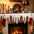 thumbnail image 5 of Snow Blanket 59x26.8 Inch DIY Artificial Winter Decoration, Glitter Fringe for Christmas Village Display, Icicle Border for Mantel Table Fireplace Window Holiday Use, 5 of 9