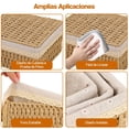 thumbnail image 3 of Juego de Cestas de Almacenaje, 3 Piezas Canastas Organizadoras con tapa, Cestas de tejidas a mano para almacenamiento para Diseño Higiénico y Decorativo para Hogar, Dormitorio y Baño(Beige), 3 of 7