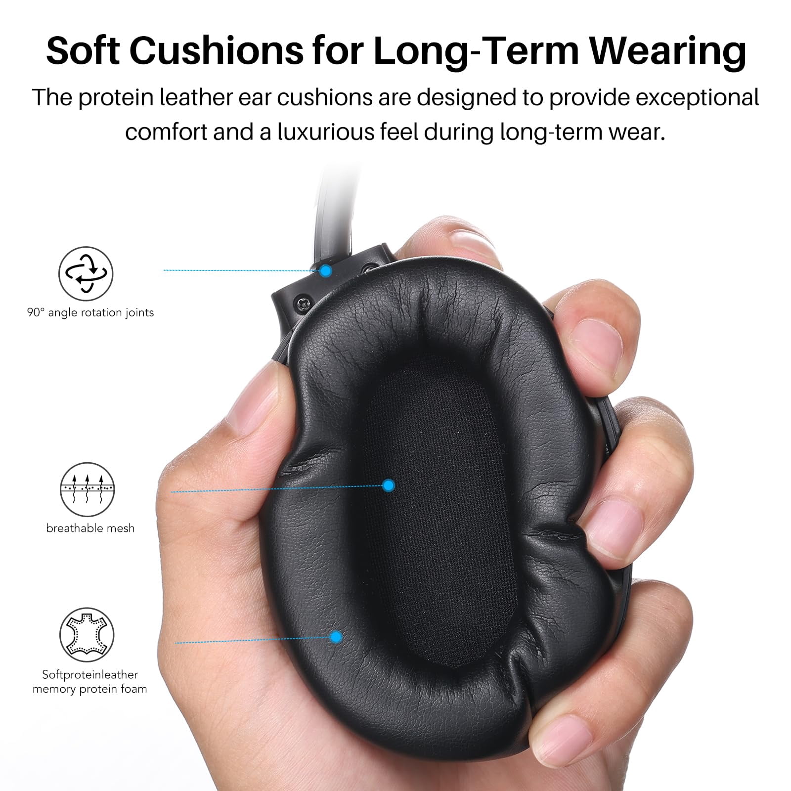 TOZO HT1 Over Ear Bluetooth 5.3 Headphones,ANC & ENC Noise Cancelling Clear Calls,40H Playtime,Custom 32EQ via App,Hi-Res Audio Deep Bass,Comfort Fit Ear Cups,Wireless Headphone for Sport Travel Home