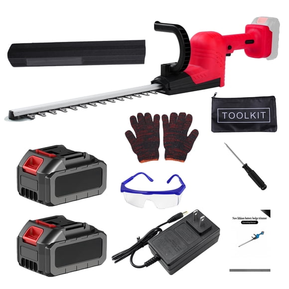 Cortasetos eléctrico inalámbrico de 21 V, cortadora de arbustos de mano para jardín, sierra de podar, 110 V de EE. UU.