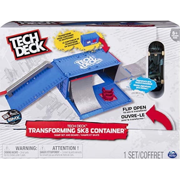 TECH DECK - Transforming SK8 Container with Ramp Set and Skateboard