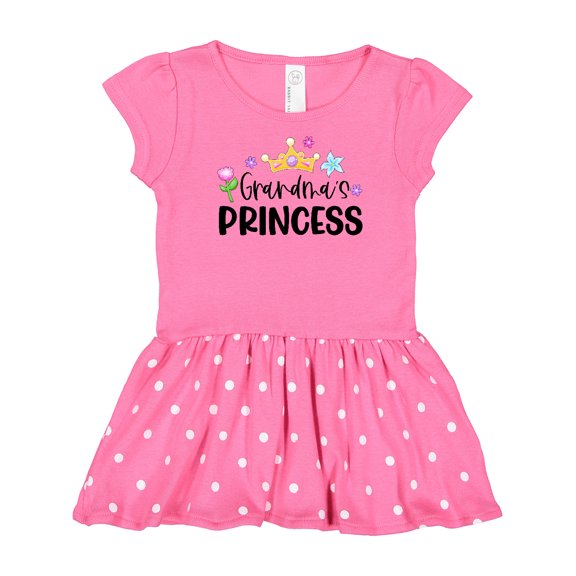Inktastic Grandma's Princess Crown and Flowers Gift Baby Girl Dress