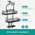 thumbnail image 3 of LEDMOMO Shower Rack Hanging Black - Multi-Functional, Metal Material, Wall-Mounted, Ample Storage, 3 of 7