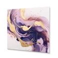 thumbnail image 2 of Designart "Strokes in Purple and Gold I" Fractals Metal Art Living Room, 2 of 5