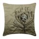 thumbnail image 1 of Fundas de cojín para sofá, fundas decorativas grises de 40 x 40 cm, fundas de almohada de seda, pájaros, plumas de pavo real, funda de almohada Art Déco con cremallera - Pavo real, 1 of 2