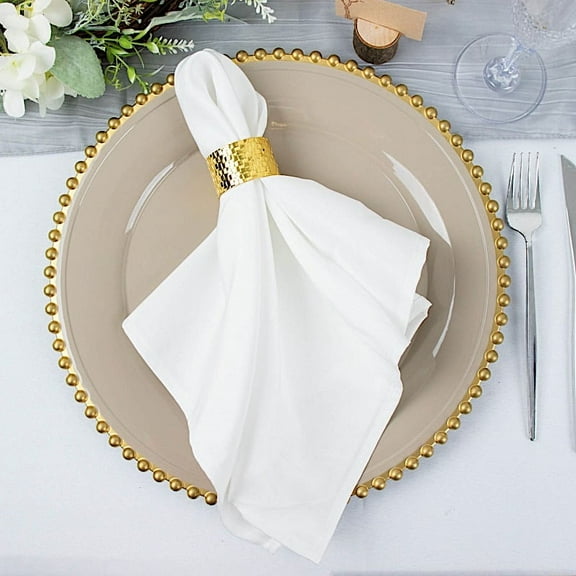 Balsa Circle 5 Premium White Polyester 20x20" Dinner Table Cloth Napkins Party Events Reception Decorations Supplies