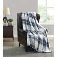 thumbnail image 3 of Cannon Cozy Teddy Blue and Cream Polyester 1-Piece Twin XL Blanket, plaid themed, for Men and Women, OEKO-TEX Certified Confidence, 3 of 5