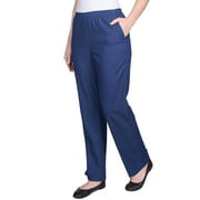 Alfred Dunner Womens Petite Casual Elastic Waist Denim Pull-On Jeans