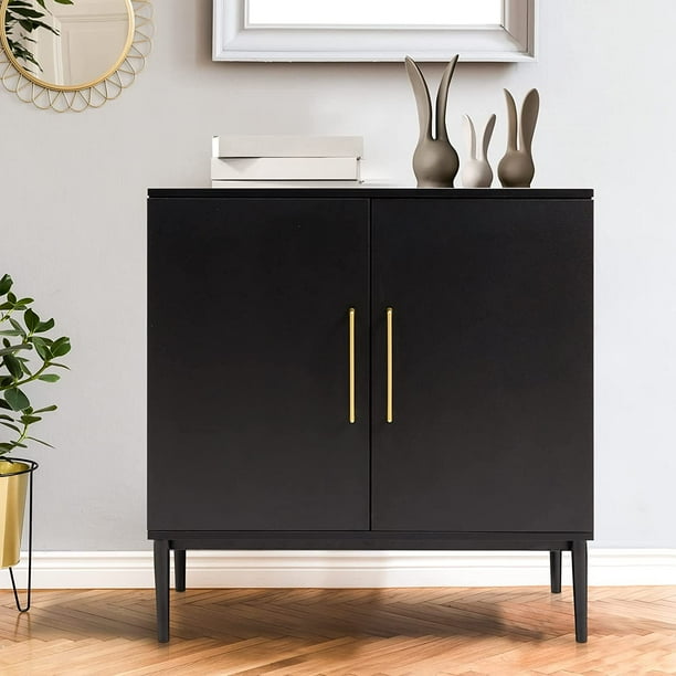 REHOOPEX Modern storage free standing buffet black