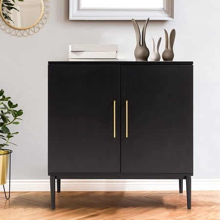 REHOOPEX Modern storage cabinet, free standing buffet cabinet, black accent cabinet with doors, wood sideboard and buffet with storage for living room/hallway/entryway/dining room/bedroom