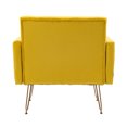 thumbnail image 6 of Velvet Upholstered Accent Chair, Button Tufted Leisure Armchair with Rose Golden Legs, Modern Single Sofa Reading Chair, for Living Room, Bedroom, Office, Mustard, 6 of 9