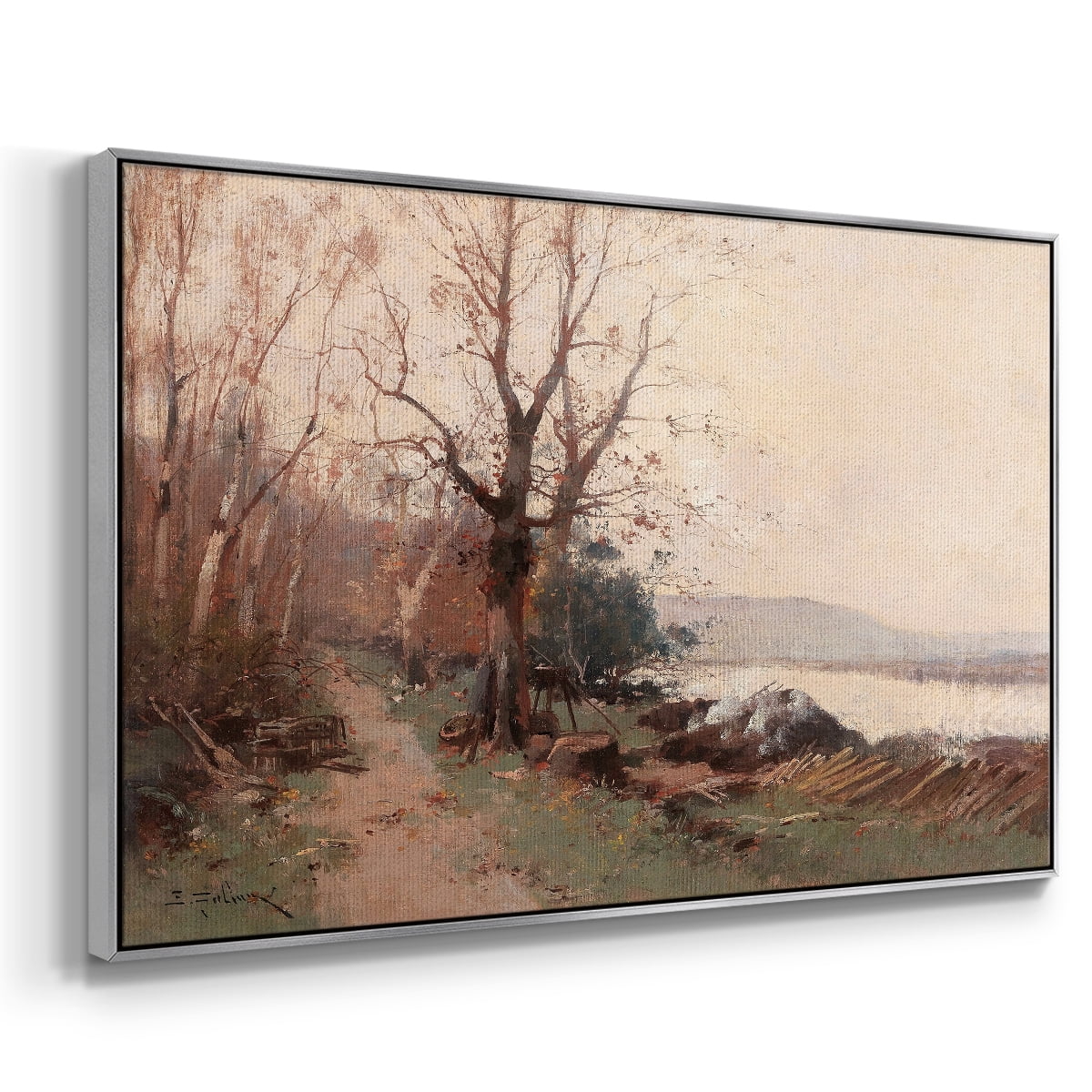 Vintage Landscape-CCCLVIII By Wexford Home Framed in Silver Wood Gallery Wrapped Canvas 17 in. x 25 in.